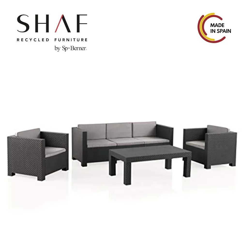 SHAF - Set Tropea DIVA - Garden Furniture With Ratan Effect Material Easy To Match With Your Outdoor Furniture - Garden Table And Chairs - Garden Sofa Set