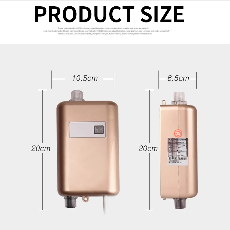 3000-3800W instant water heater Mini heating faucet Kitchen instant hot water faucet 220V stainless steel electric water heater