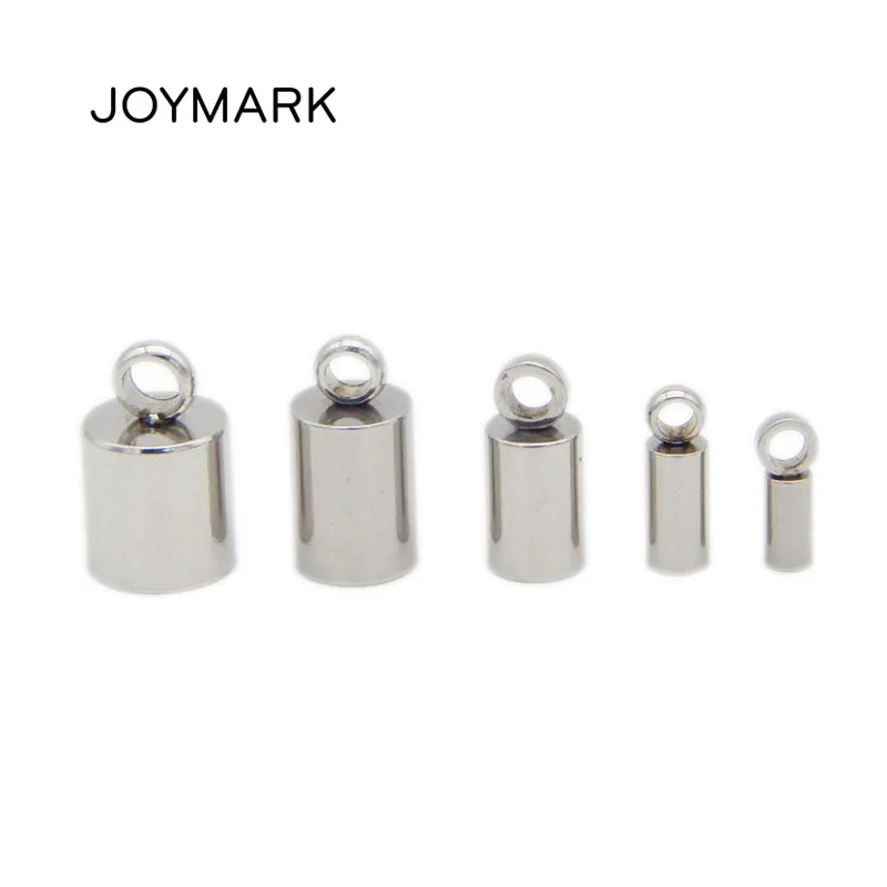 

Stainless Steel End Caps DIY Jewelry Accessories Findings For Leather Cord Bracelet 1.2mm-8.0mm Hole 10 Sizes 100pcs/lot BXGA001