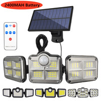 Outdoor Solar Light 3 Head Motion Sensor 270 Wide Angle Illumination Waterproof Lights Wall Lamp for Garden Garage Energia Solar