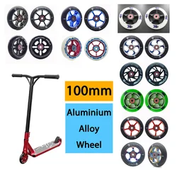 Precise MX 100mm Scooter Wheel Aluminium Alloy Hub 24mm Thickness Handcart Tyre Ruedas 2 Pieces Blue Green White 88A Durable PU