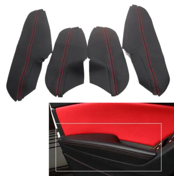 For Mazda 3 Axela 2014 2015 2016 2017 2018 Microfiber Door Panels Armrest Leather Cover Protective Trim  car interior