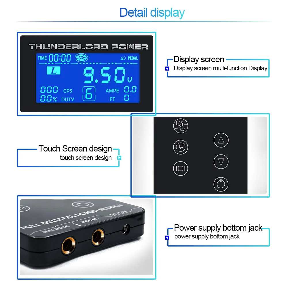 Alimentation électrique pour dermographe avec écran tactile, source TP-5 pour machine à tatouer, affichage numérique LCD, accessoire de maquillage permanent