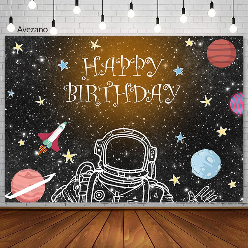 خلفيات أفزانو للفضاء صورة بوي عيد ميلاد مرسوم عليها كوكب رائد الفضاء خلفية للتصوير الفوتوغرافي لصور استوديو الديكور الدعائم