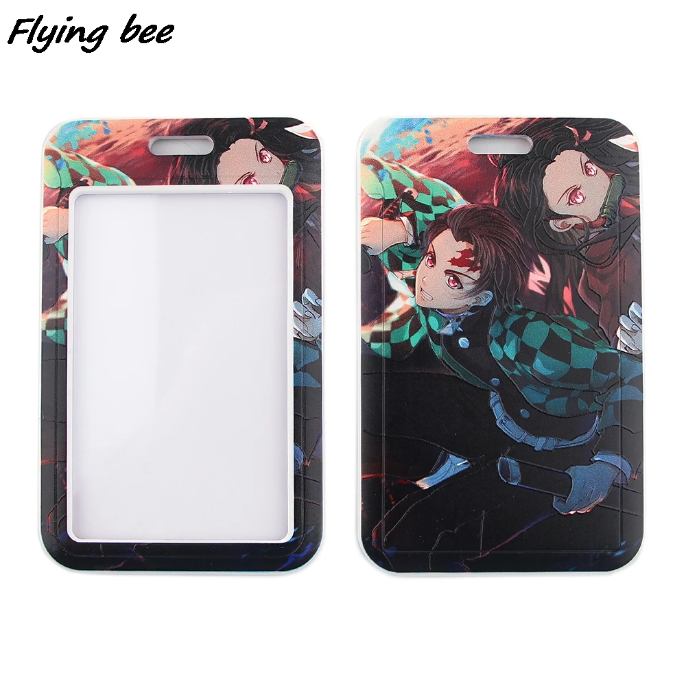 Flyingbee-日本のアニメカードホルダー、IDカードホルダー、バスカードホルダー、友人、子供向けのストラップ付きスタッフカードジュエリー、x1378