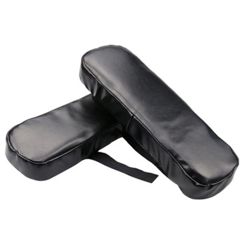 Funda de cojín de espuma viscoelástica para silla de oficina, cojín cómodo para aliviar el dolor de codo, reposabrazos, cuero PU, 1 par