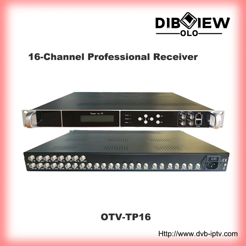 OTV-TP16 Professional digital TV Headend FTA 16 Carriers Channel RF FTA tuner 2*ASI to IP ASI gateway BISS Satellite Receiver