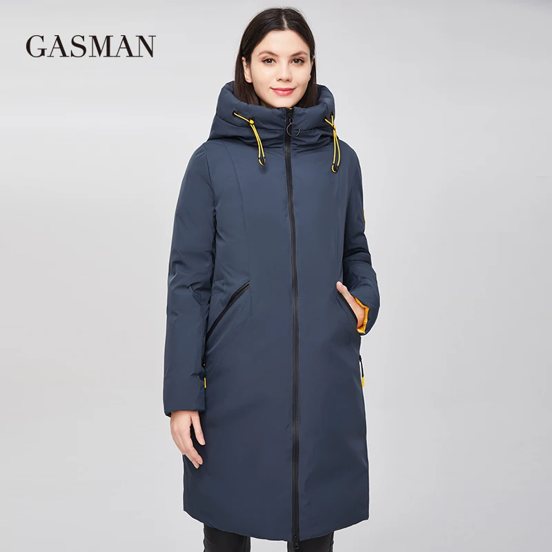 GASMAN-Parka de plumón con capucha para mujer, chaqueta cálida de marca a la moda, Prendas de Vestir vintage de alta calidad, 2022, 210