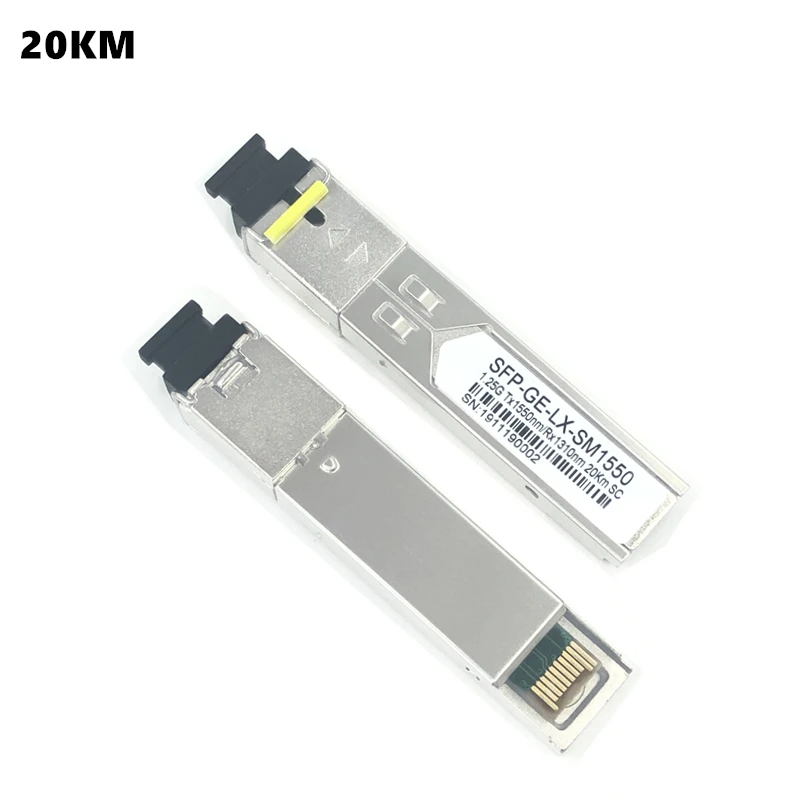 SC SFP moduł światłowodowy 1.25G SC 20/40/60/80/100KM 1310/1490/1550nm pojedynczy światłowód SFP moduł optyczny kompatybilny kod ONU OLT