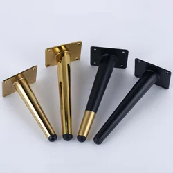 10-35CM Metal furniture support leg Gold Tapered Leveling feet for Sofa Chairs Cabinet Wardrobe bed leg protector pad Hardware