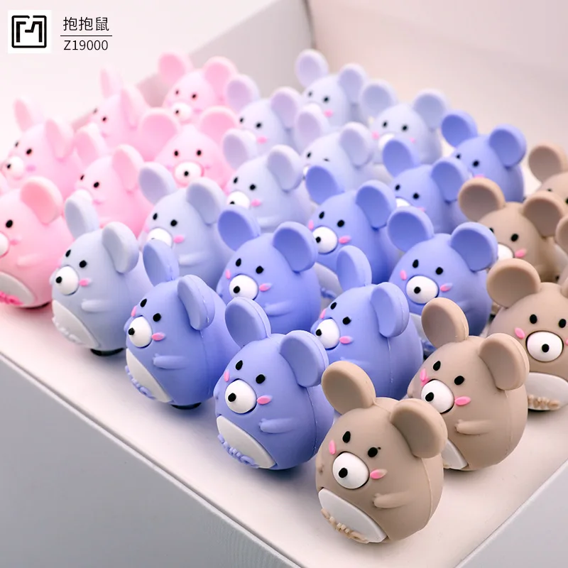 20pcs Hugging mouse neutral pen student supplies plastic stationery office promotional gifts