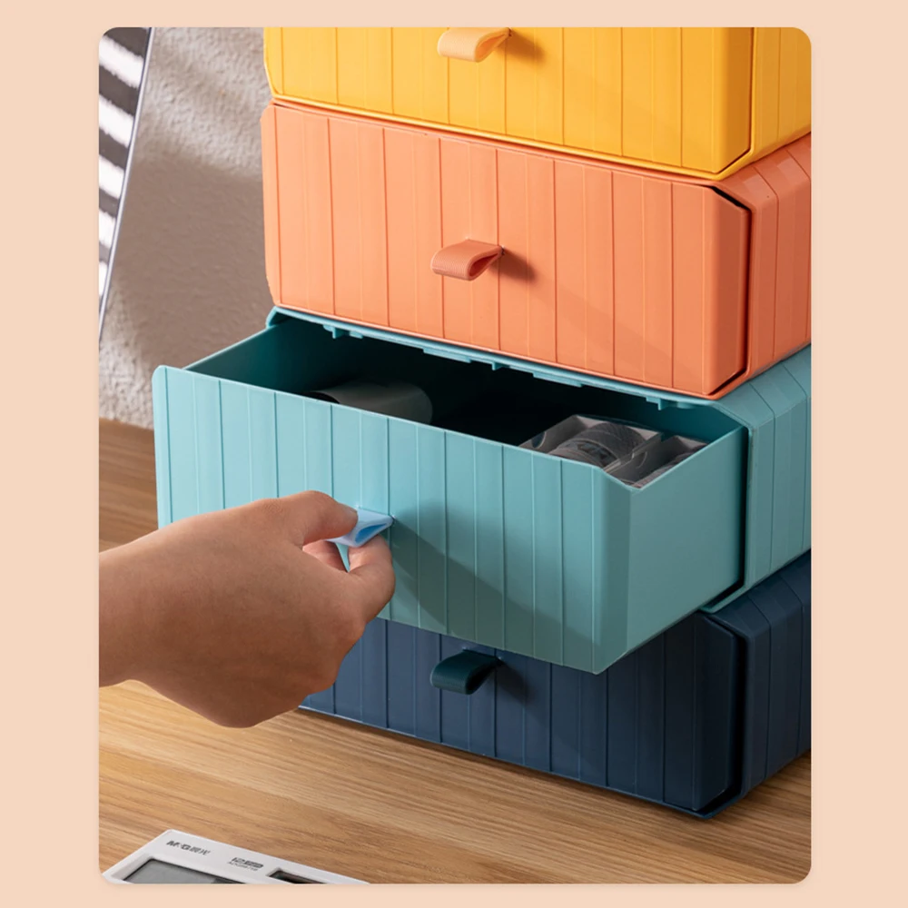 Desktop Drawer Storage Box Stackable Simple Office Drawer Stationery Finishing Multi-layer Makeup Organizer Display Case