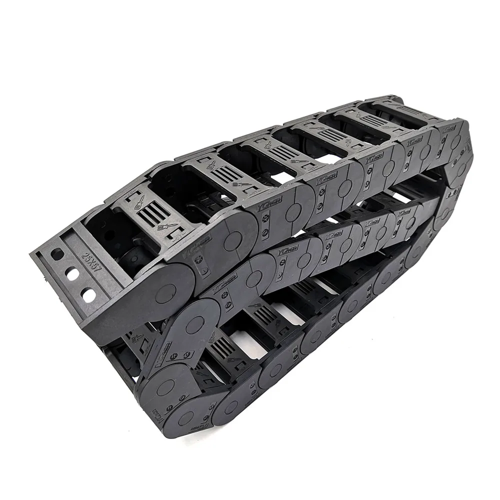 YCHEN 1 Meter 25 Series Drag Chain Wire Carrier Cable Towline Bridge Type 25X25 25X38 25X50 25X57 25X77 Transmission Parts
