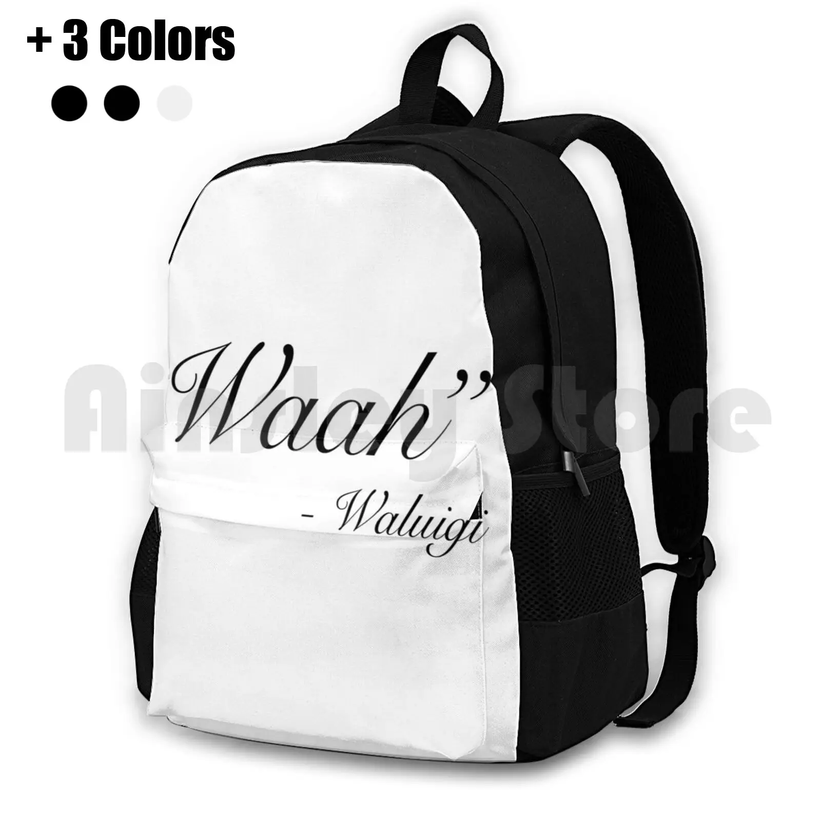 Waah-Waluigi Outdoor Hiking Backpack Waterproof Camping Travel Waluigi Wah Dank Funny Meme Simple Humor Random Weird Cool Game