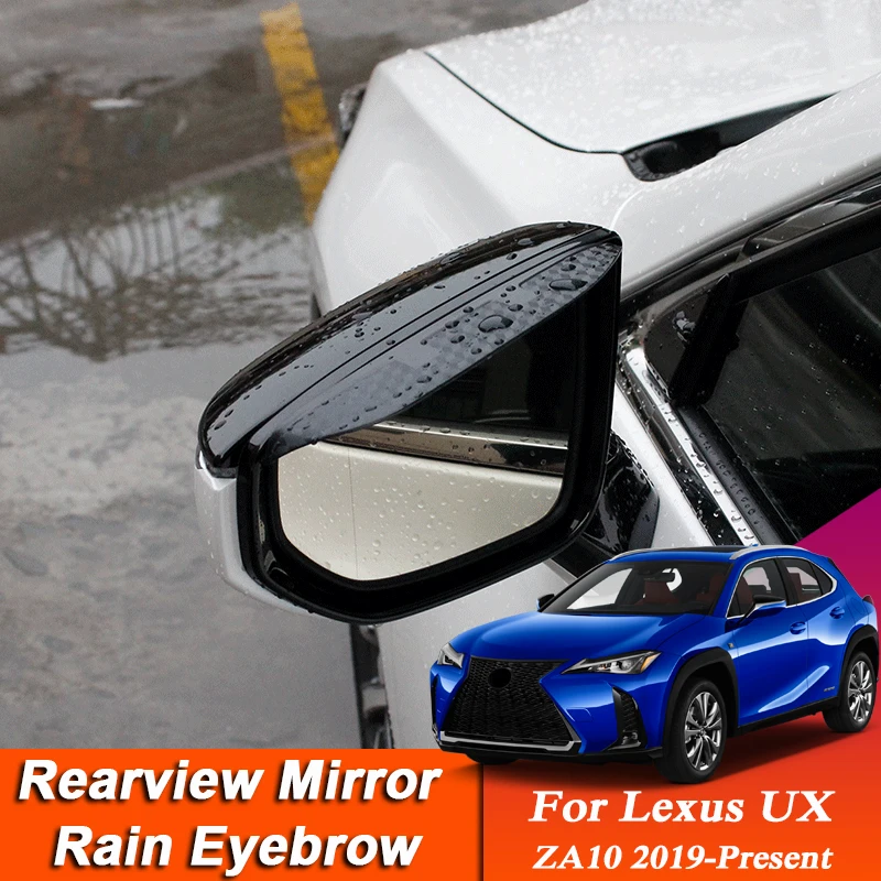 

2pcs Car-styling For Lexus UX ZA10 2019-PresentCarbon Fiber Rearview Mirror Eyebrow Rain Shield Anti-rain Auto Cover Accessories