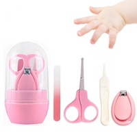 4 Pcs/1 Set Baby Nail Trimmer Manicure Tools Scissors Tweezers Clipper Nail File Newborns Infant Baby Care With Storage Box