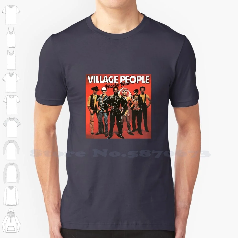 Village People 100% Cotton T-Shirt Village People Old Song Band Old Disco