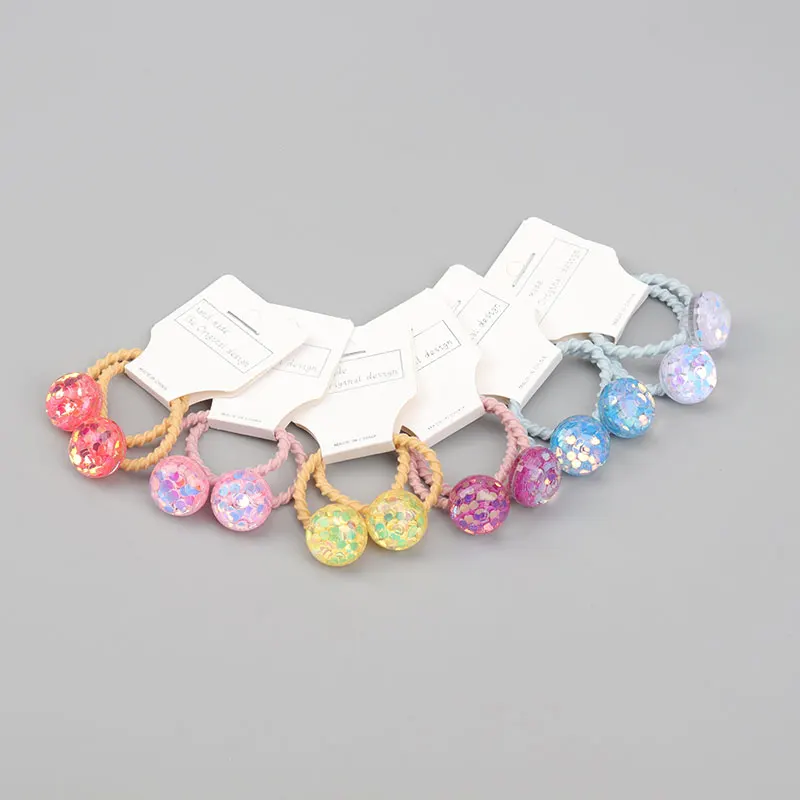 Children\'s Elastic Hair Tie Round Sequin Princess Headdress Baby Rubber Bands Hair Band Cute Girl Hair Accessories Headwear