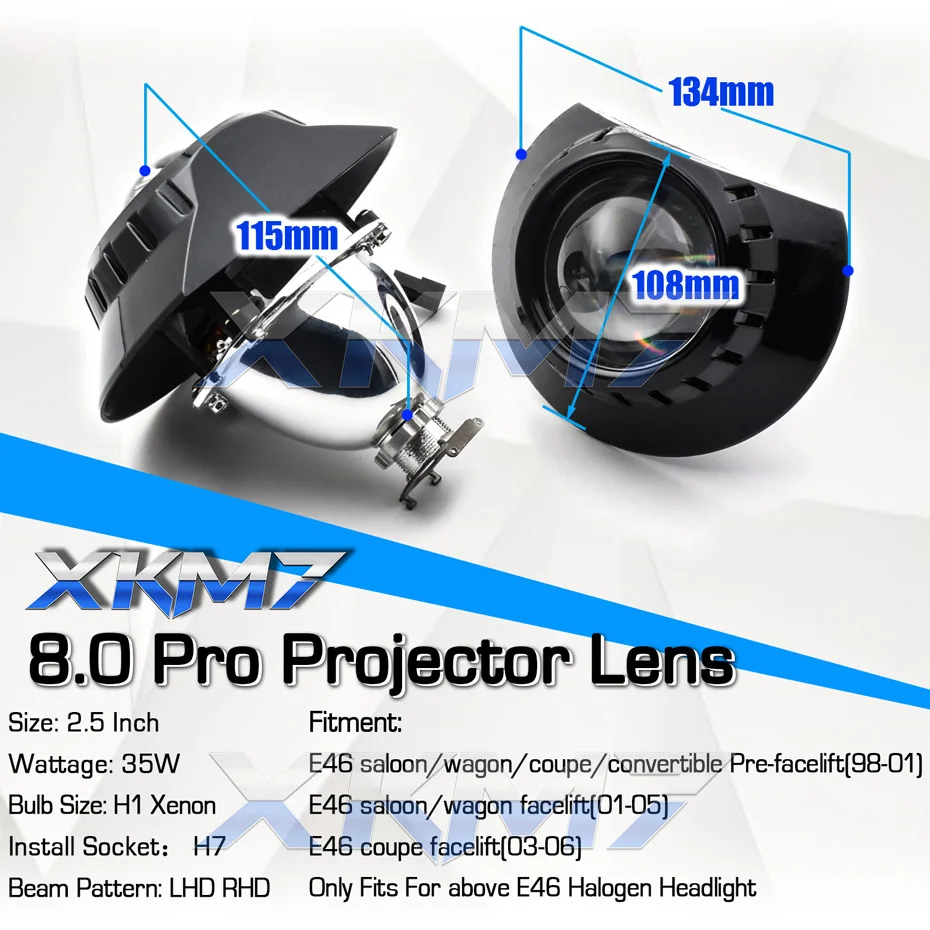 Lente de projetor bi-xenon farol para carro bmw e46 m3 coupe/sedan/vagão/conversível 328i 325i 330i 320i tuning proyector Bi-xenon acessórios