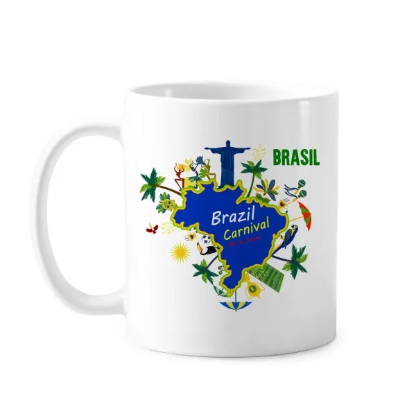 

Mount Corcovado Brazil Maps Brazil Carnival Rio de Janeiro Slogan Classic Mug White Pottery Ceramic Cup Gift Milk Coffee