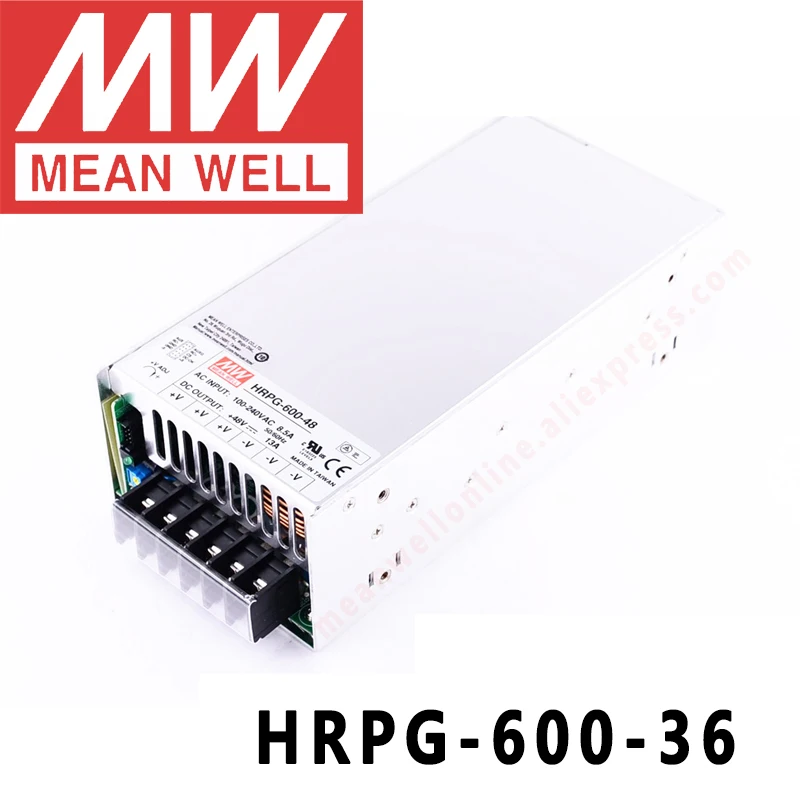 Оригинальный бренд MEAN WELL представляет HRPG-600-36 е-байка 36В 17.5A meanwell HRPG-600 е-байка 36В 630 Вт один Выход с PFC Функция Питание