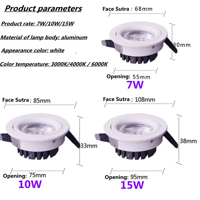 Ultra-Dunne Anti-Glare Spotlight Led Verstelbare Hoek Ingebed Home Slaapkamer Zonder Belangrijkste Licht Spotlight Spotlight Plafondlamp