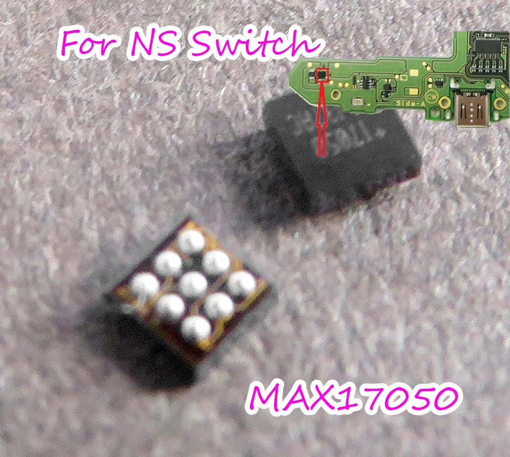 Repuesto de batería MAX17050 + 17050 MAX17050X + T10 BGA9, detección de energía IC para Nintendo switch, 3 uds.