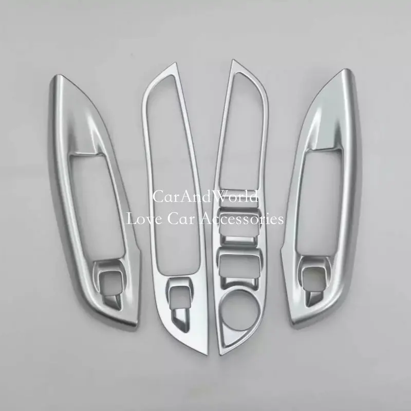 For Ford Focus 3 2012-2017 2018 Glass Lift Switch Button Cover Door window Interior Panel Trims Chrome Car Styling Accessories