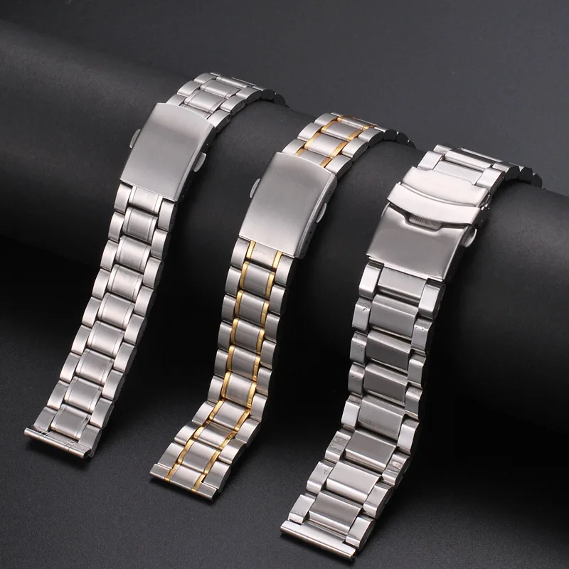 12 14Mm 16Mm 18Mm 20Mm 22Mm 24Mm Rvs Links Horloge Bands Strap Horloge sluiting Armband Vervanging Licht Gewicht Band