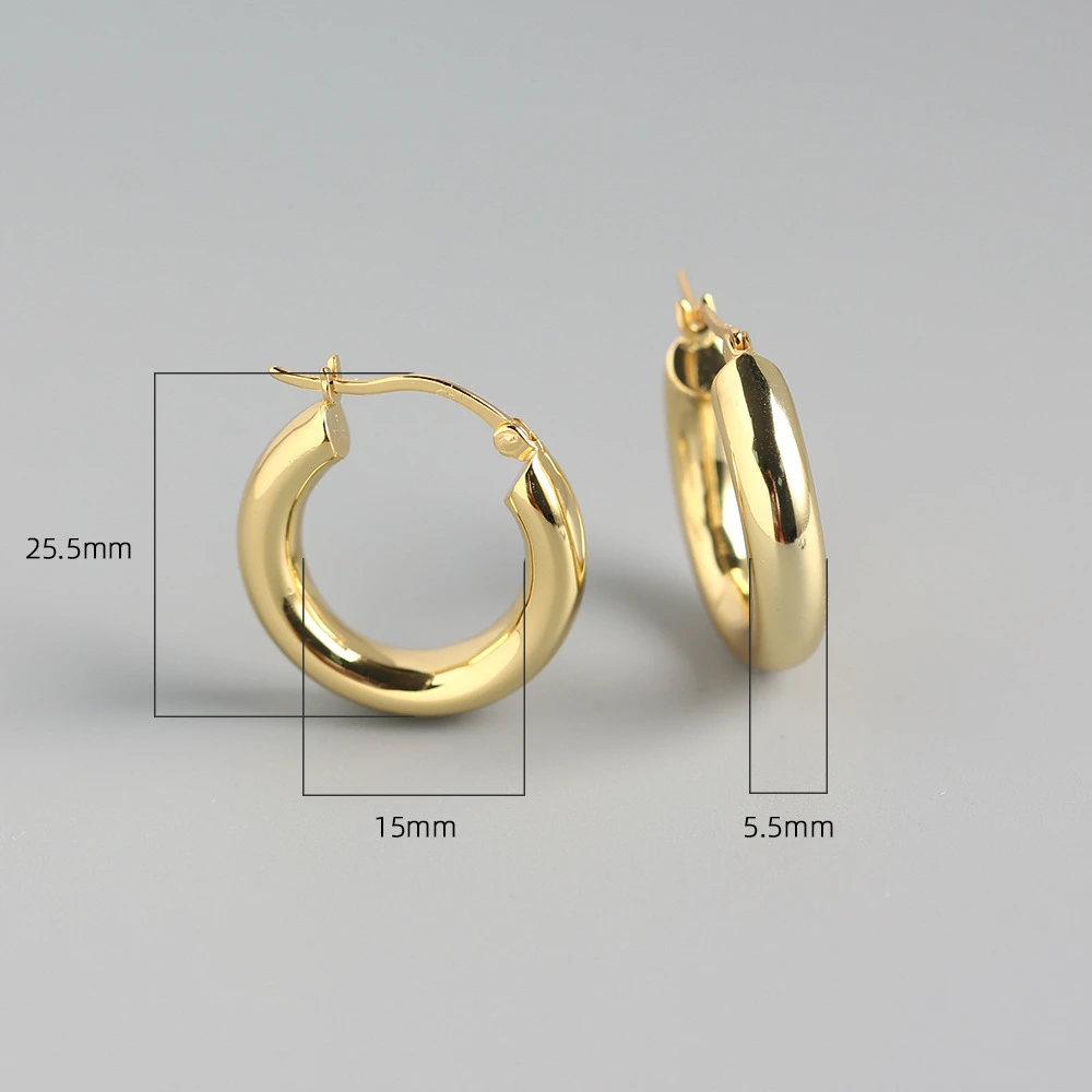 ANDYWEN 15mm Hollow Hoops Closed Claps 서클 루프 925 스털링 실버 2020 패션 여성 럭셔리 쥬얼리 피어싱 Pendiente