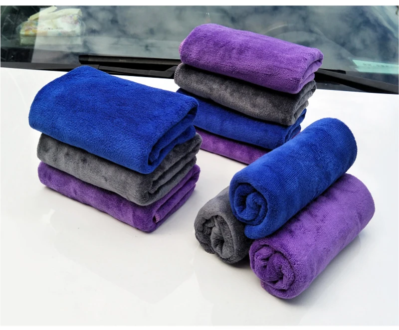 30x70 CM Car Wash Microfiber Towel Car Cleaning Drying Cloth Hemming Car Care Cloth Detailing Car Wash Blue purple/gray Towel