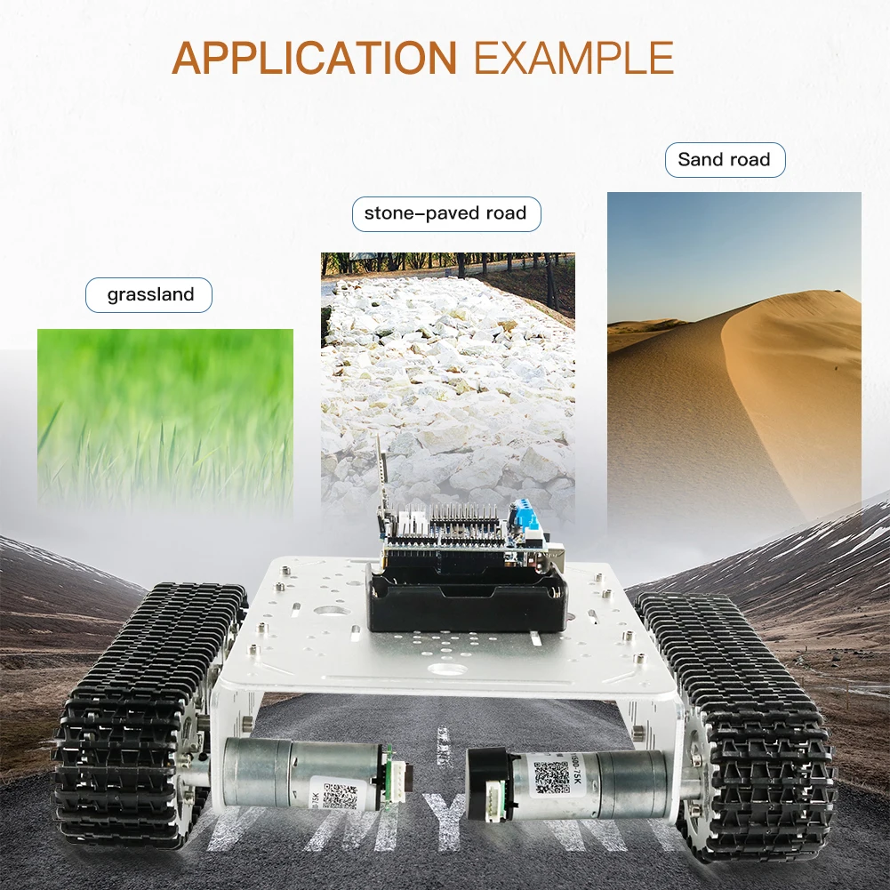 

DOIT Popular T200wifi / Bluetooth / Handle Remote Control Robot Tank 9v150 with Encoder Motor Maker DIY Model