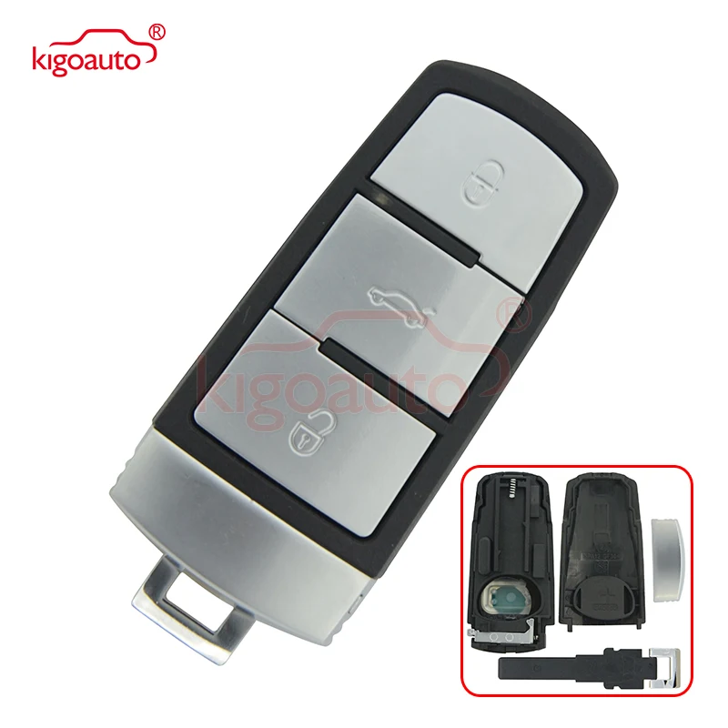 

Kigoauto For Vw Passat Cc Car Key 3C0 959 752 BA 3 Button Entry Fob Ask 3C0959752BA Id48 Remote Car Key Shell Case Replacement