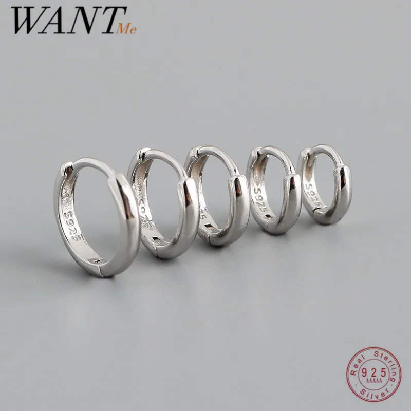 

Женские серьги-кольца WANTME S925 в минималистичном стиле, из стерлингового серебра, модные готические серьги с пряжкой для пирсинга, ювелирные изделия, аксессуары