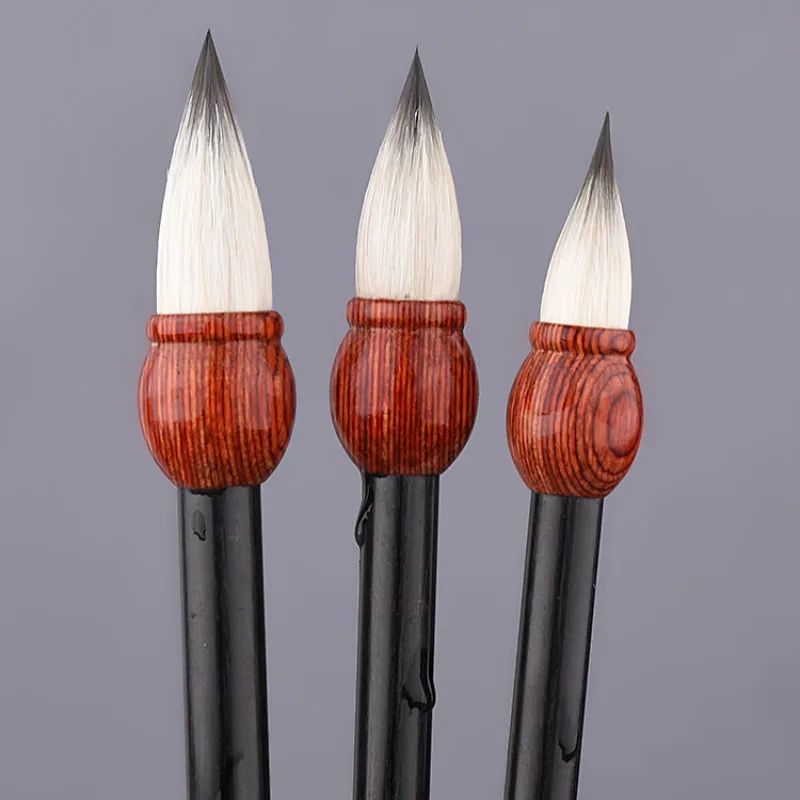 3pcs/set Chinese Calligraphy Brush Woolen&purple Rabbit Hair Chinese Painting Brushes Adult Calligraphy Painting Practice Brush