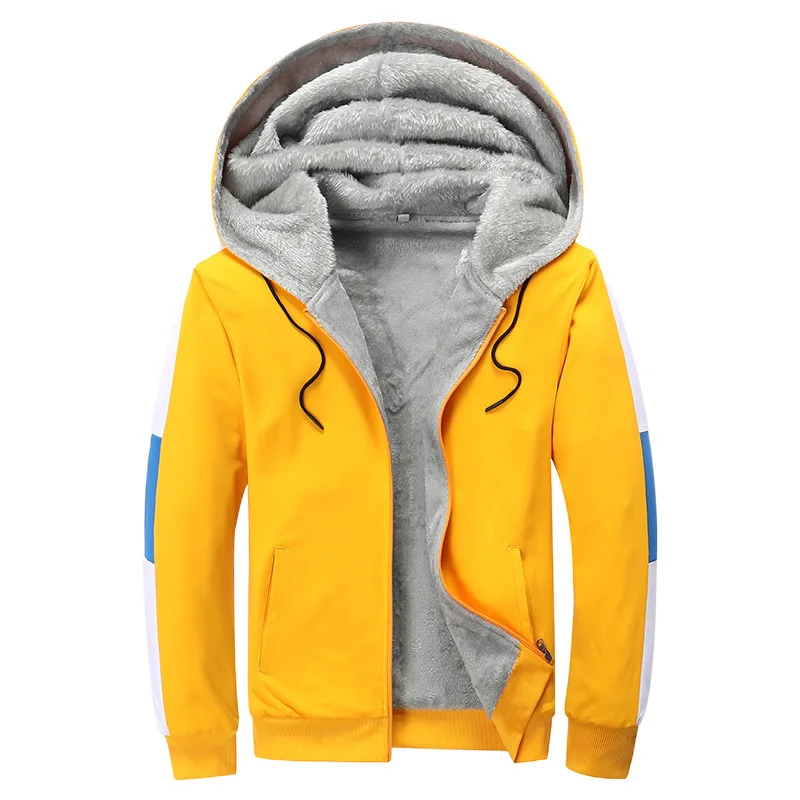 WBDDT Thicken Hoodies Mens Fleece Winter Wool Hooded Warm Sweatshirts Long Coat Streetwear Men Clothes 4XL Windbreakers dropship