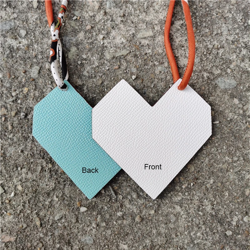 Alirattan Dubai News Genuine Leather Heart-shaped Charm DIY Pendant Trendy Custom Women Leather Customized Pendant Bag Ornaments