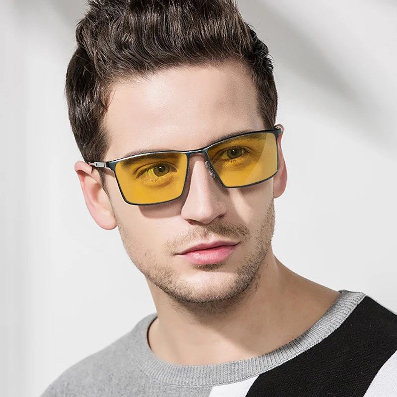 Men\'s sunglasses myopia with diopter polarized  prescription glasses UC400 retro anti-glare driving goggles square black shades