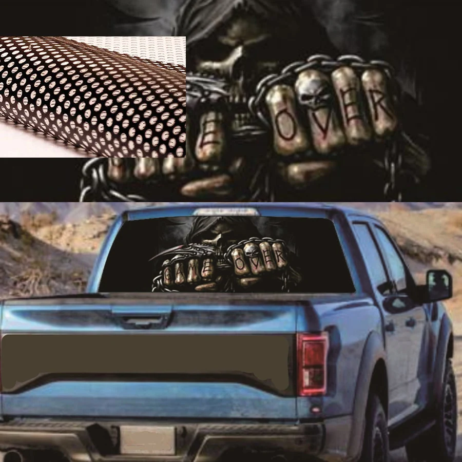 

135x36cm new style Rear Window Skull Cool Sticker Rear Window Sticker for Jeep SUV