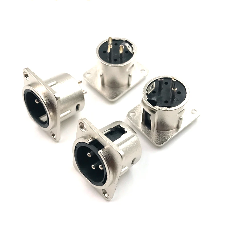 10 x XLR Male Chassis Panel Mount Socket 3 Pin Audio Studio Connector