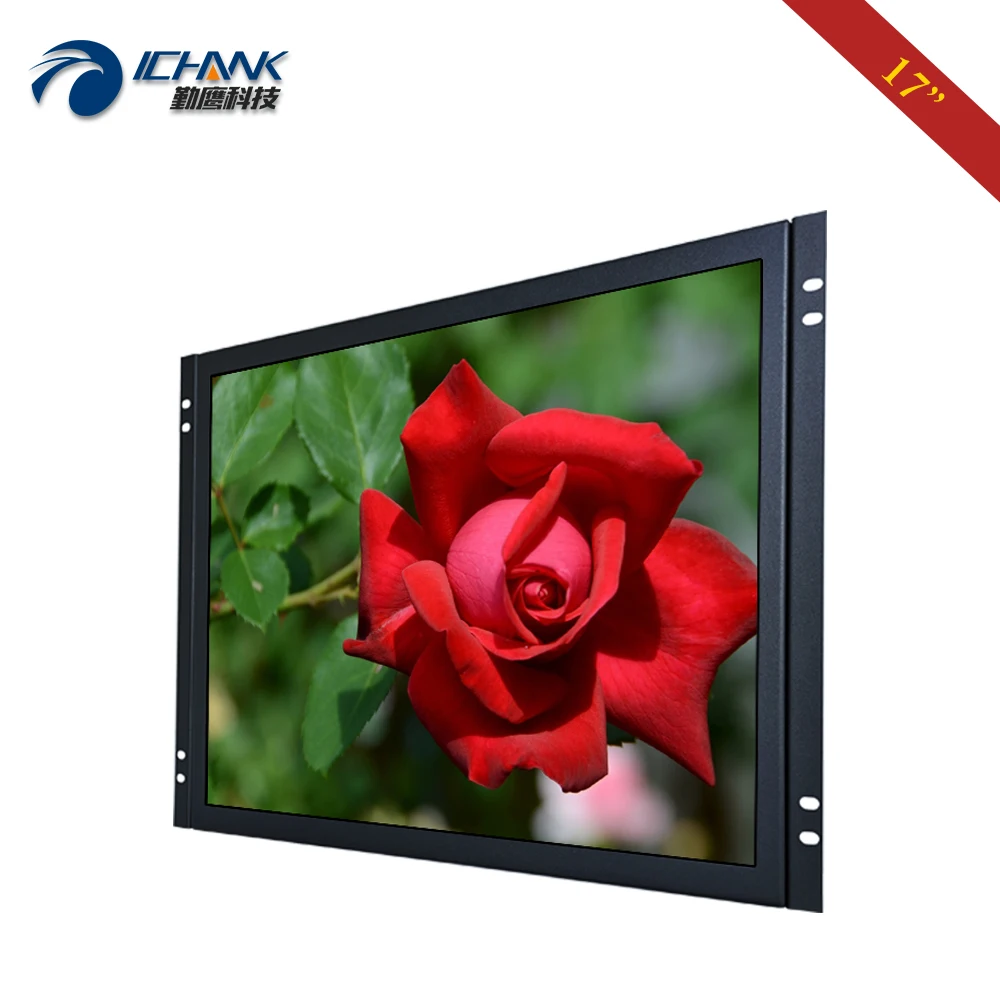 17'' inch Embedded Monitor 1280x1024 HDMI Power On Boot Open Frame Wall-mounted Remote Control LCD Screen PC Display, ZK170TN-59