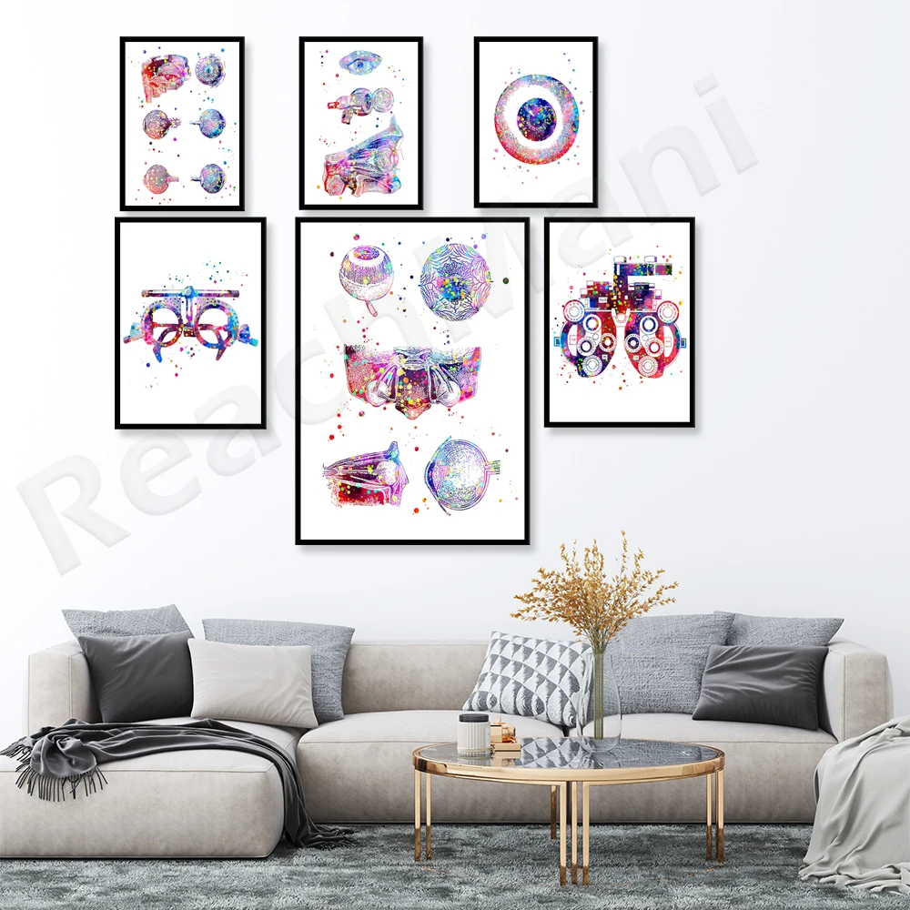 Ophthalmology Art Ophthalmology Anatomy Print Set, Optometrist Gift Optician Office Decoration Refraction Poster, Trial Frame Pr