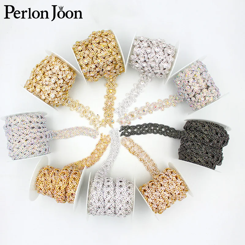 5 Yards/roll Wholesale AB Crystal Chain Classic Weave X-shaped Rhinestone Trim Ribbon Wedding Dress Decoration Accessories