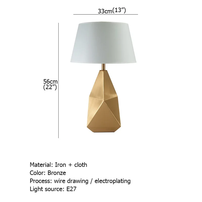 OURFENG Modern LED Table Desk Lamp Bronze Creative Design Bedside Light Decorative For Home Foyer Office Bed Room