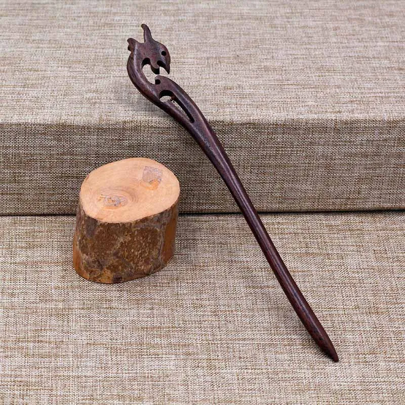 Ancient Chinese Style Simple Wooden Hair Fork Black Sandalwood Hairpins Clips Hair Sticks for Women Girls Hair Ornaments