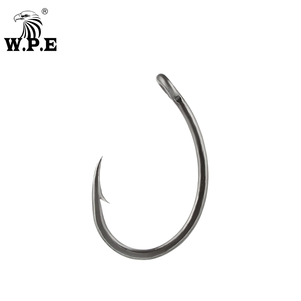 

W.P.E 3pack/5pack Coating Fishing Hook 4/6/8# High Carbon Steel Barbed Wide Gape Curve Shank Carp Fishing Hook Hair Rig