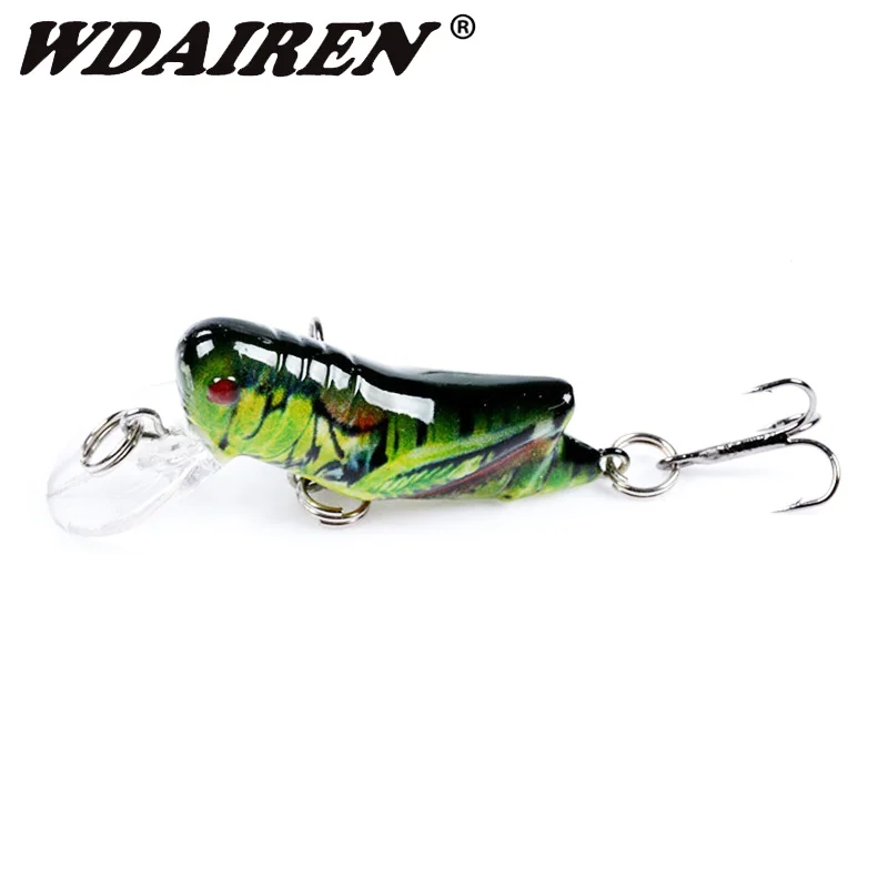 WDAIREN Grasshopper Insect Fishing Lures 4.5cm 3.5g Flying Wobbler Lure Hard Bait Lifelike Artificial Bait Bass Swimbait Pesca