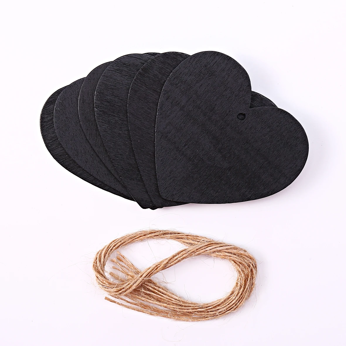 10pcs Wooden Heart Black Chalkboard Pendants Tags For Vintage Wedding Tables Names Cards Decorations