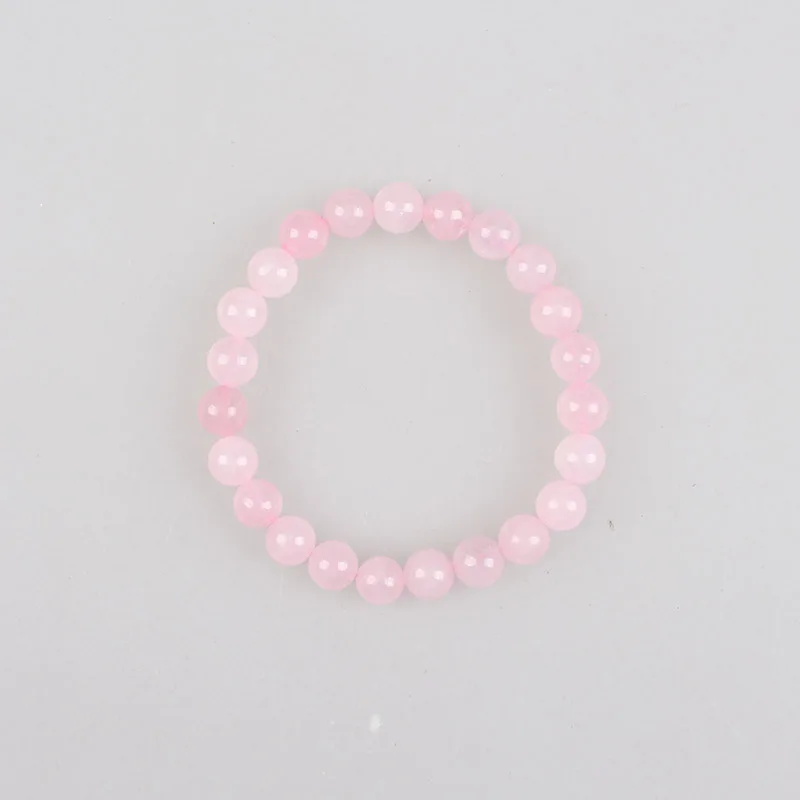 Natural Stone Beads Rose Quartz Pink Crystal Elastic Yoga Bracelets Charm Bracelet Jewelry 6 8 10 12mm Bracelets For Woman Gift