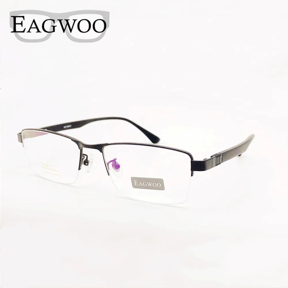 Pure Titanium Eyeglasses Half Rim Optical Frame Prescription Spectacle Men Business Glasses For Men Super Light Flexible Glasses